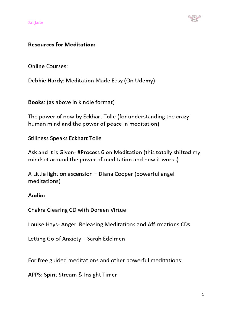 Meditation Resources and Courses | PDF
