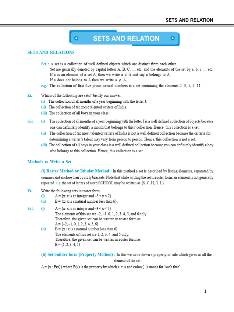 Understanding Sets and Relations | PDF | Set (Mathematics) | Abstract ...