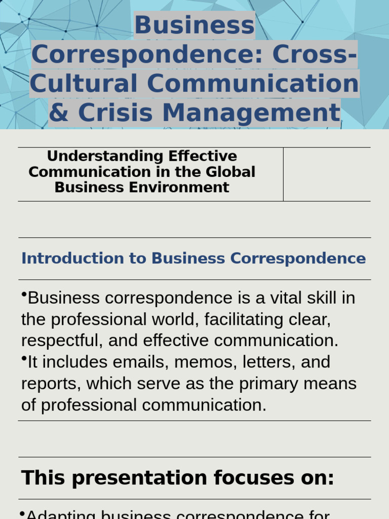 Understanding Effective Communication in The Global Business ...