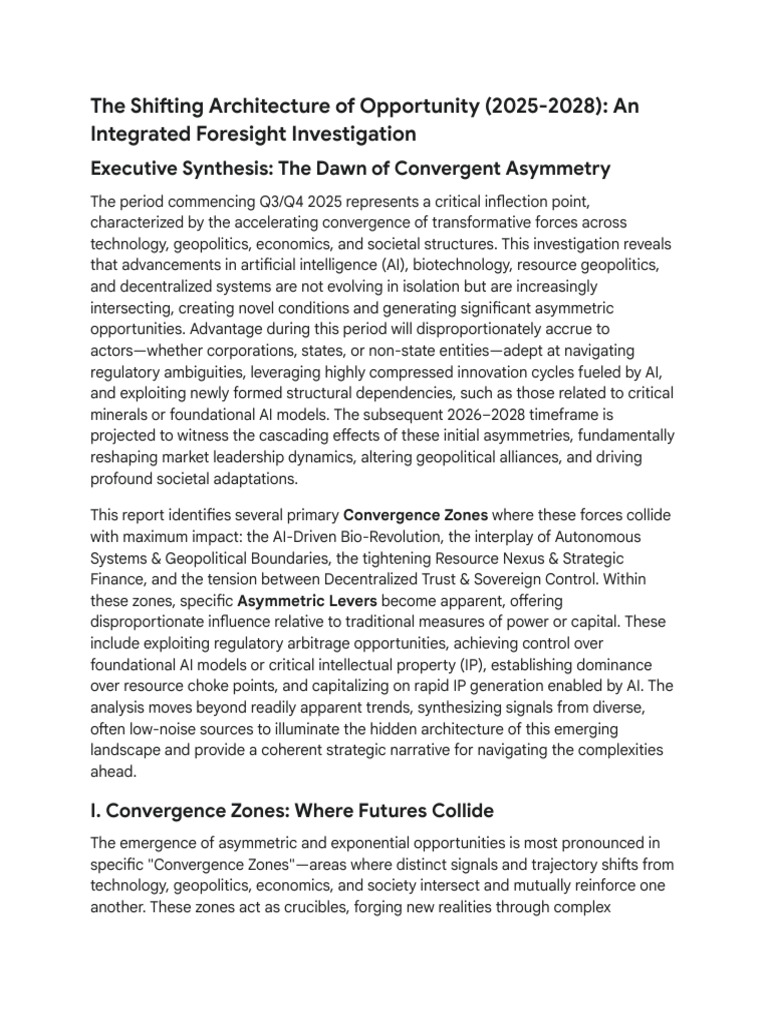 Asymmetric Opportunities 2025-2028 | PDF | Artificial Intelligence ...