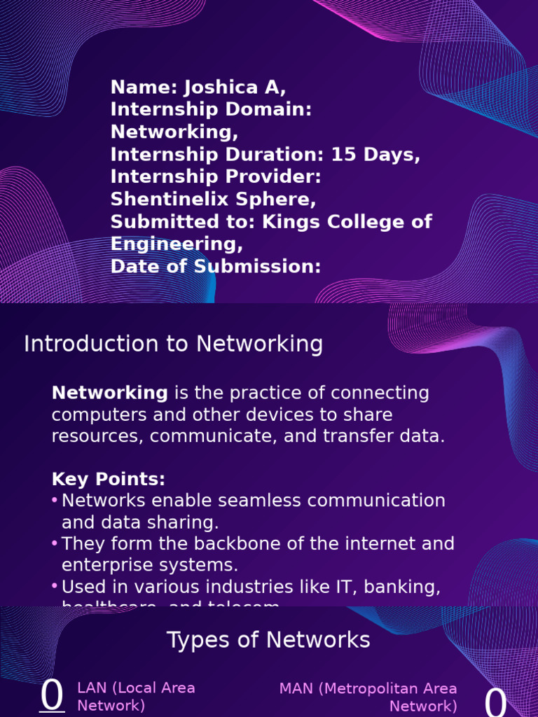 Networking Internship at Shentinelix Sphere | PDF | Computer Network ...