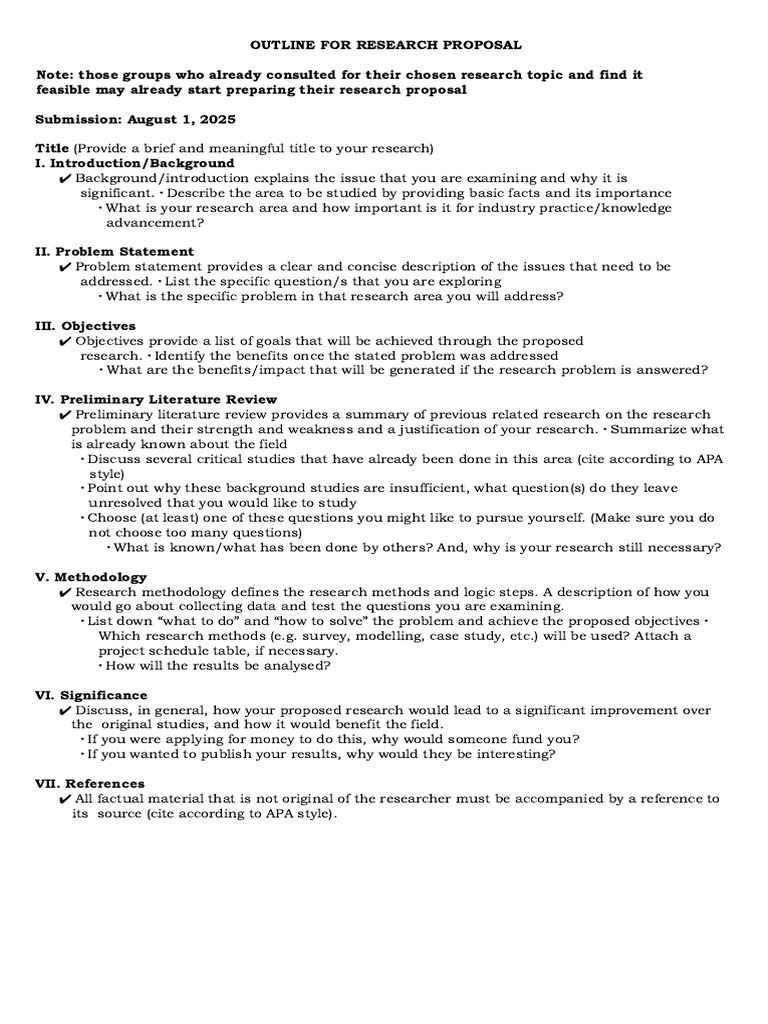 Research Proposal Outline Guide | PDF | Methodology | Science