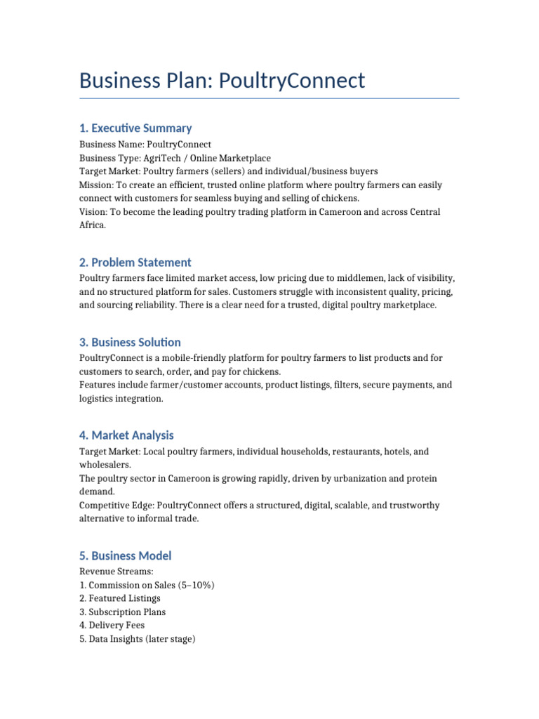 PoultryConnect: Digital Marketplace for Farmers | PDF | Pricing | Marketing