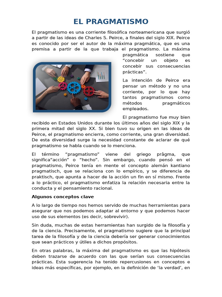 Introducción al Pragmatismo Filosófico | PDF | Pragmatismo | Verdad