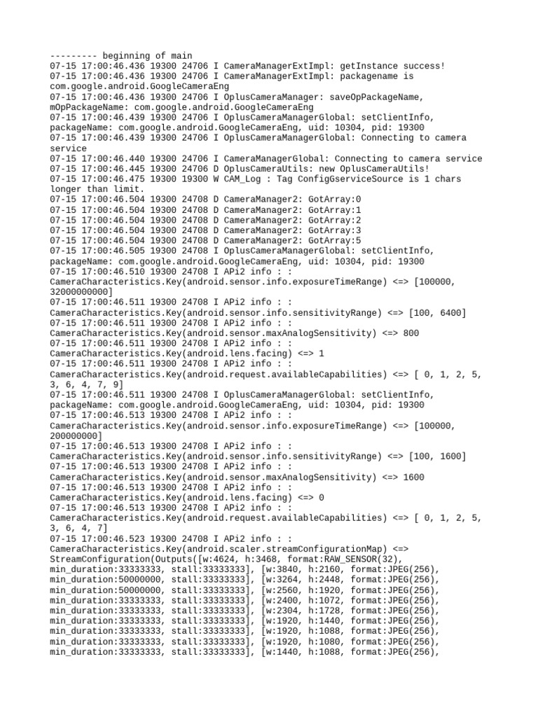 Camera Service Connection Log | PDF | System Software | Software