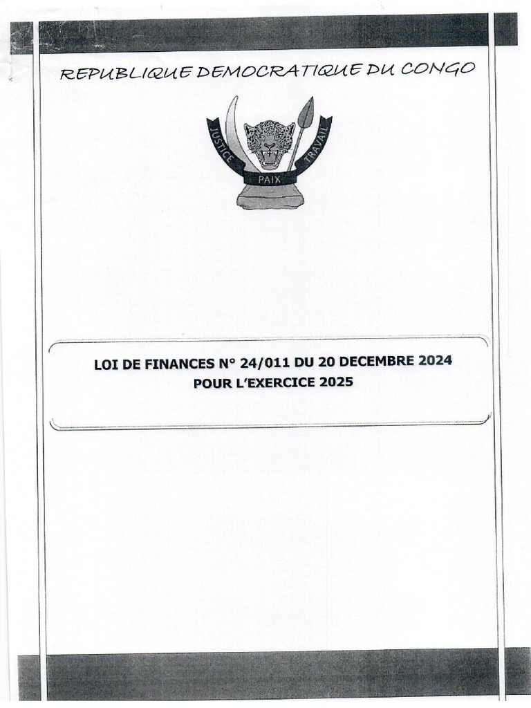 Loi de Finances - Exercice 2025 | PDF