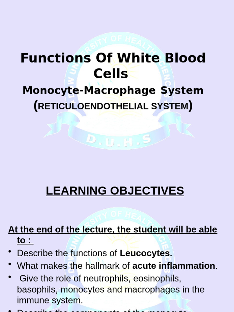 06 PHYSIO Functions of White Blood Cells and RES | PDF | White Blood ...