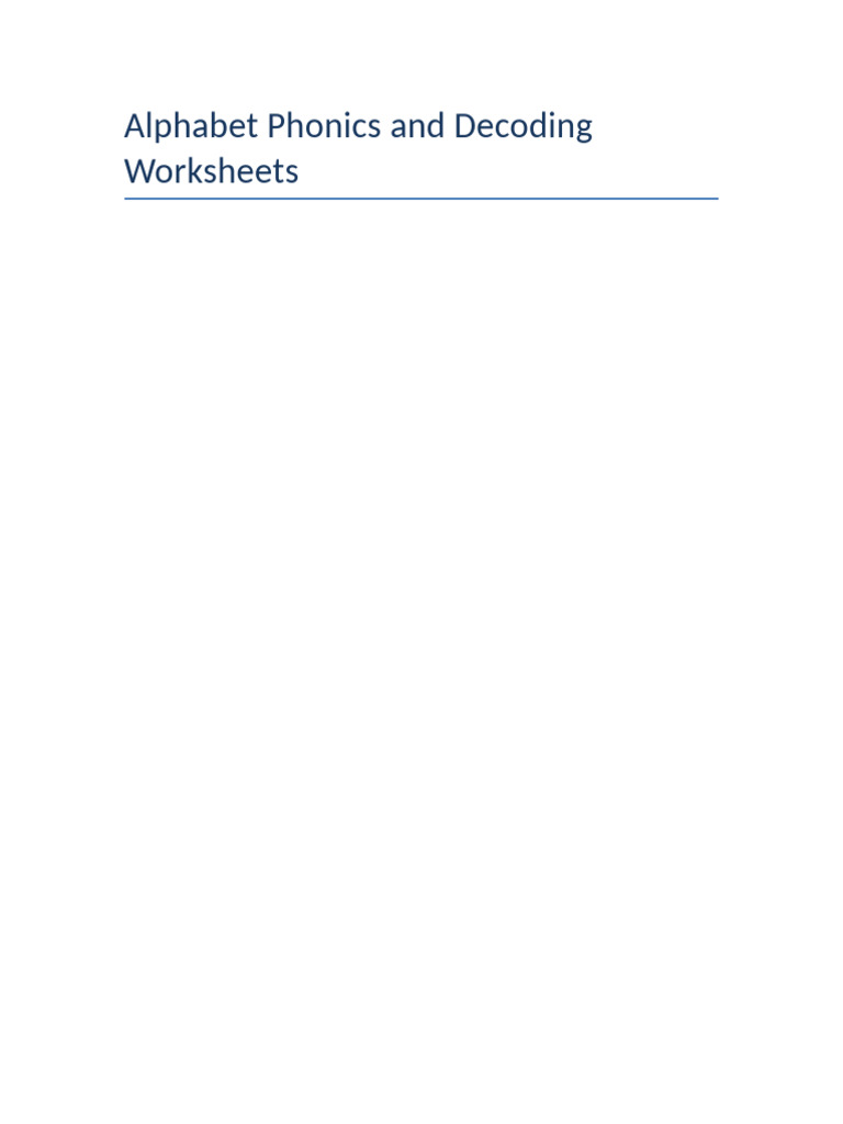 Phonics Decoding Worksheets for Kids | PDF | Phonics | Teaching