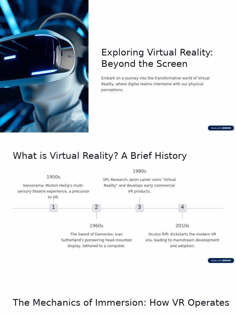 Exploring Virtual Reality Beyond The Screen | PDF | Virtual Reality ...