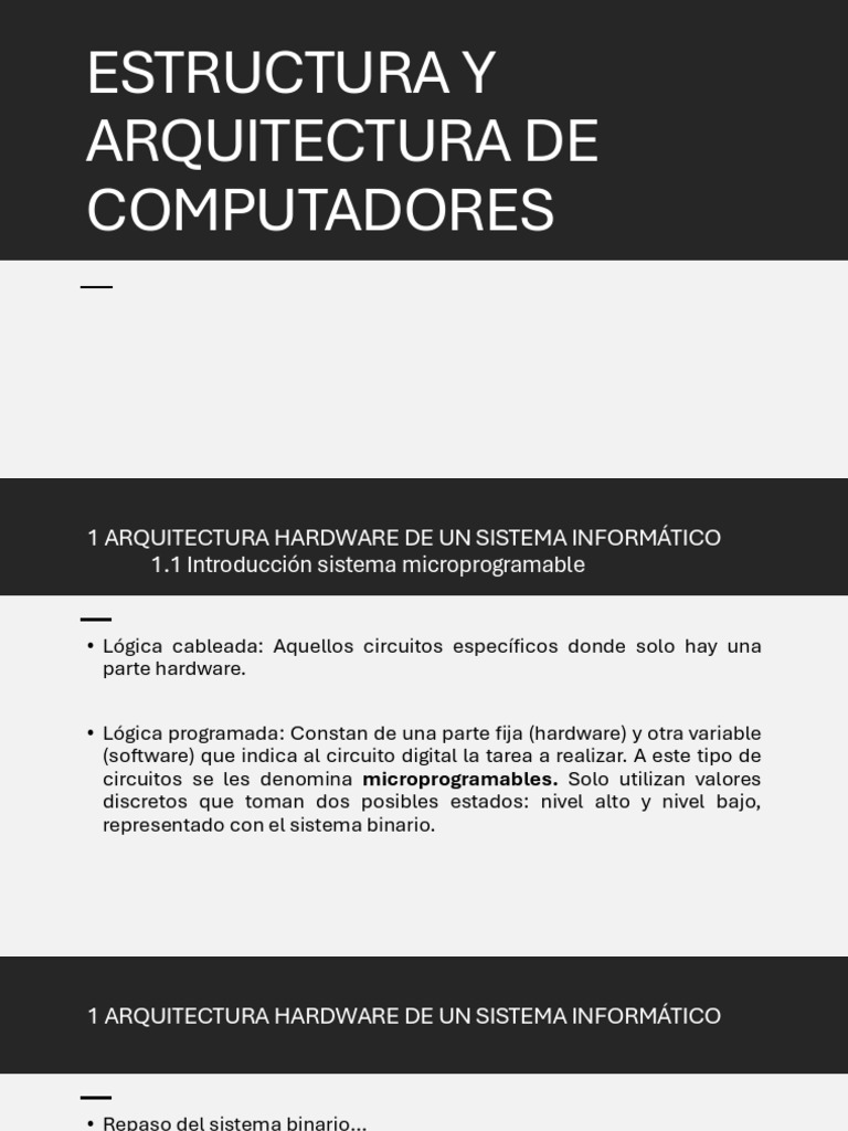 Arquitectura de Hardware en Sistemas Informáticos | PDF | Hardware de ...