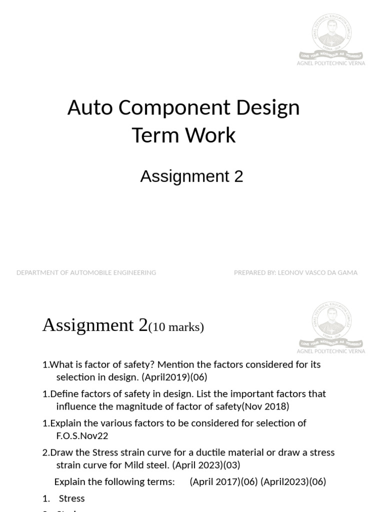 2025 DesignAssignment2 | PDF | Deformation (Engineering) | Yield ...