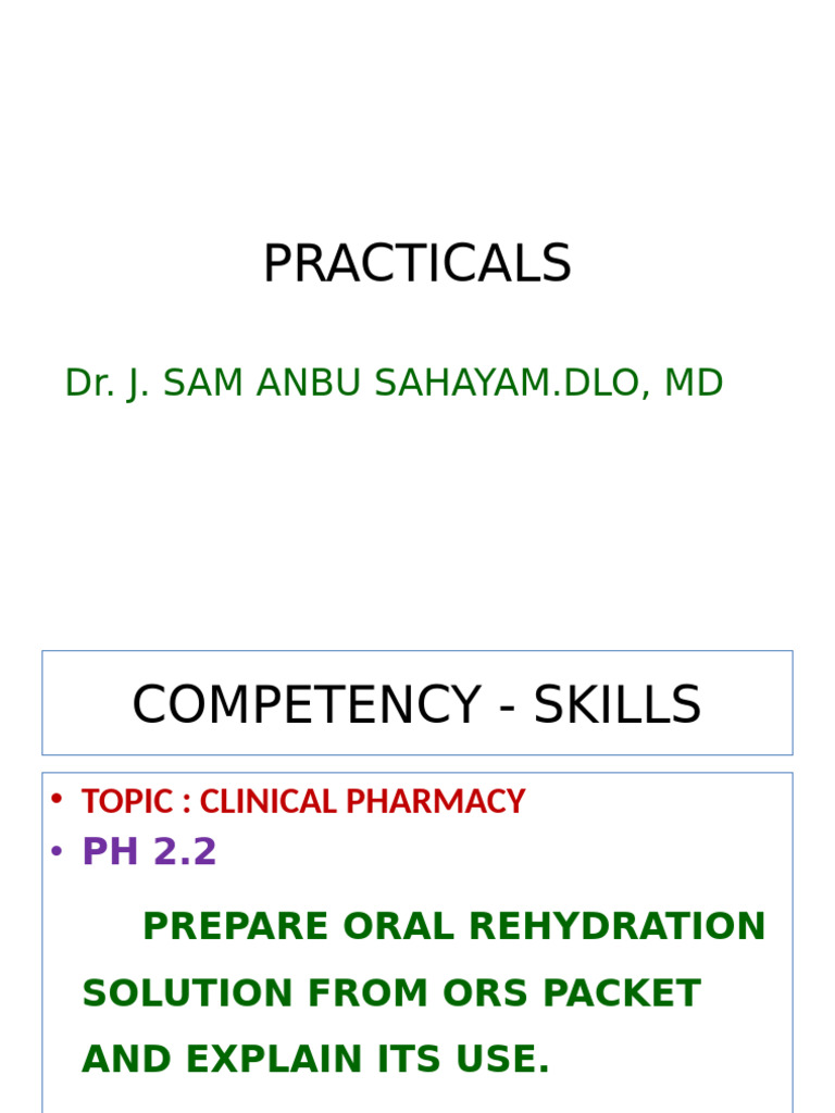 ORS Composition and Formulation Guide | PDF