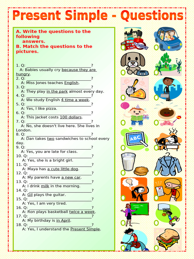 Question Creation and Matching Exercise | PDF