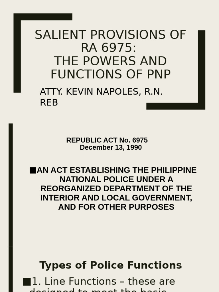 Overview of RA 6975 Provisions | PDF | Search And Seizure | Arrest