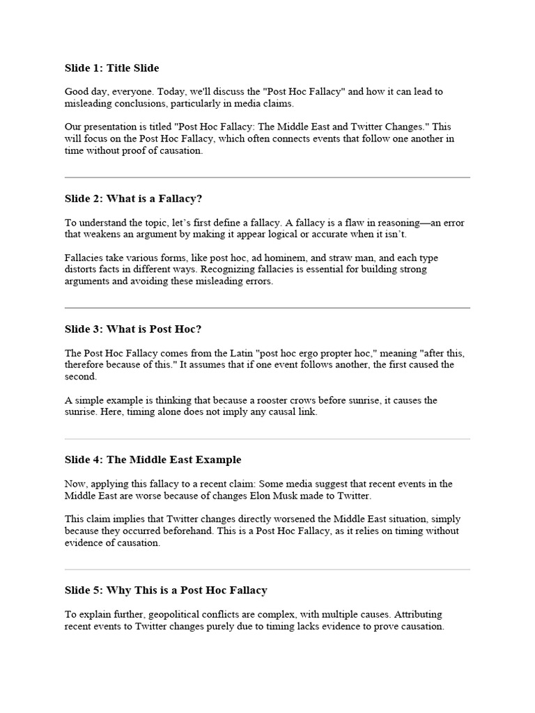 Post Hoc Fallacy in Media Claims | PDF | Fallacy | Argument