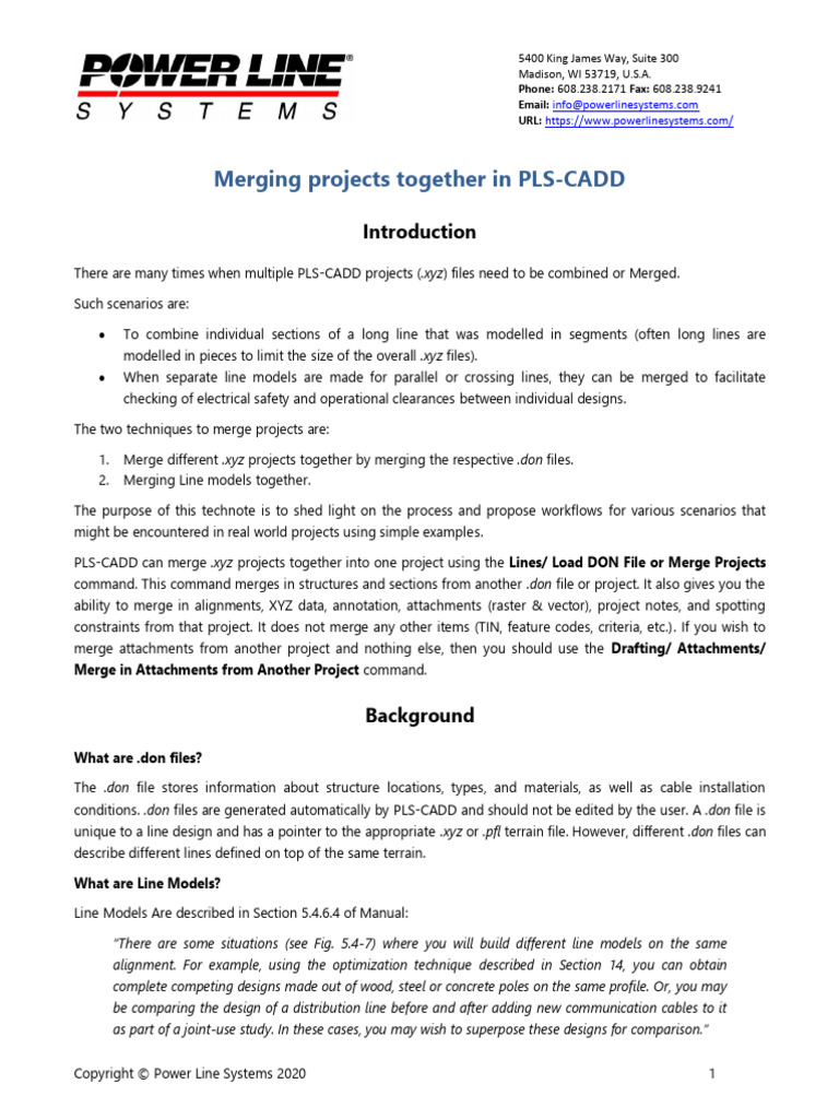 Merging PLS-CADD Projects Guide | PDF | Computing