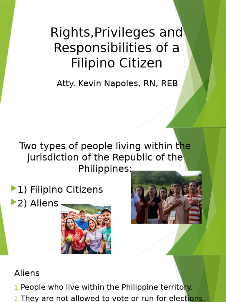 Rights and Responsibilities of Filipinos | PDF | Citizenship | Article ...