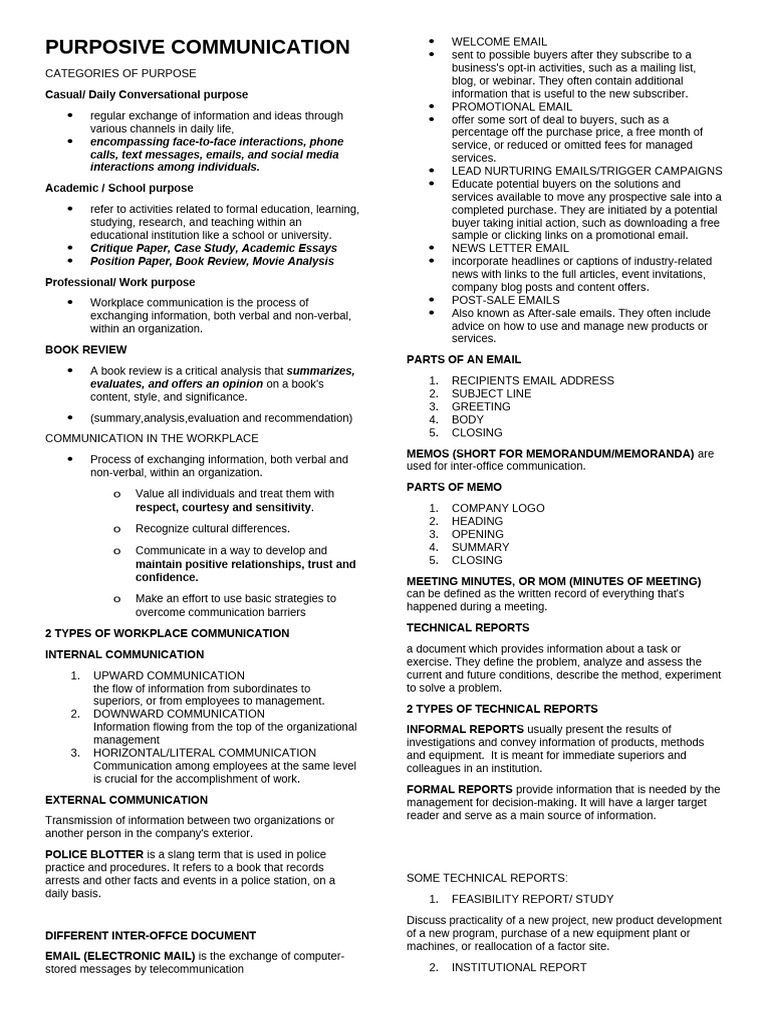 Purposive Communication Overview | PDF | Warehouse | Earth