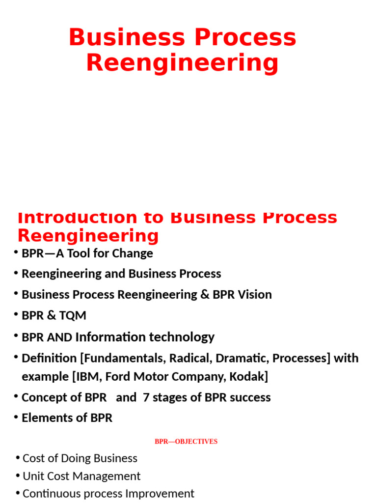Business Process Reengineering Overview | PDF | Business Process ...