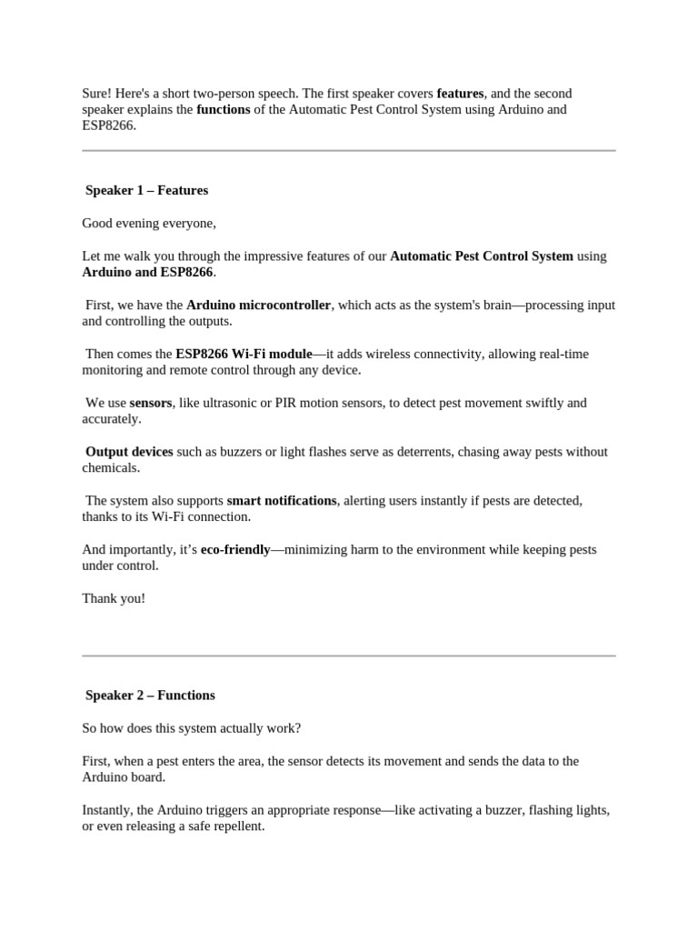 Automatic Pest Control System Overview | PDF