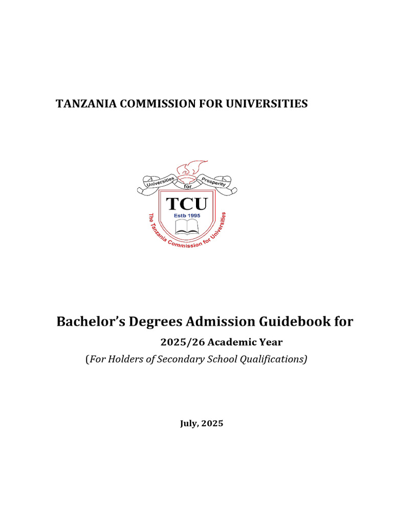 TCU Admission Guidebook 2025/26 | PDF | Academic Degree | University ...