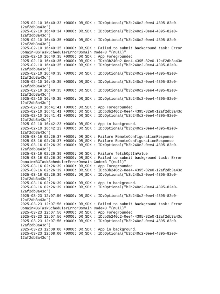 DR_SDK Background Task Errors | PDF