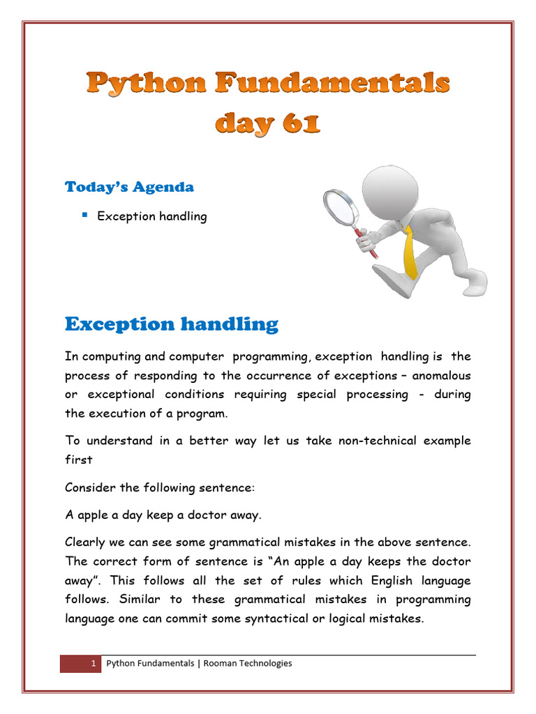 Python Exception Handling Basics | PDF | Cognitive Science | Computer ...