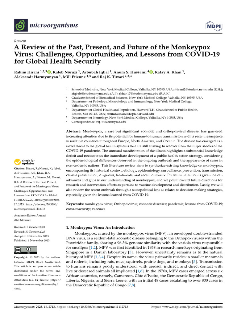 Multi-Valent mRNA Vaccines for Monkeypox | PDF | Smallpox | Virus