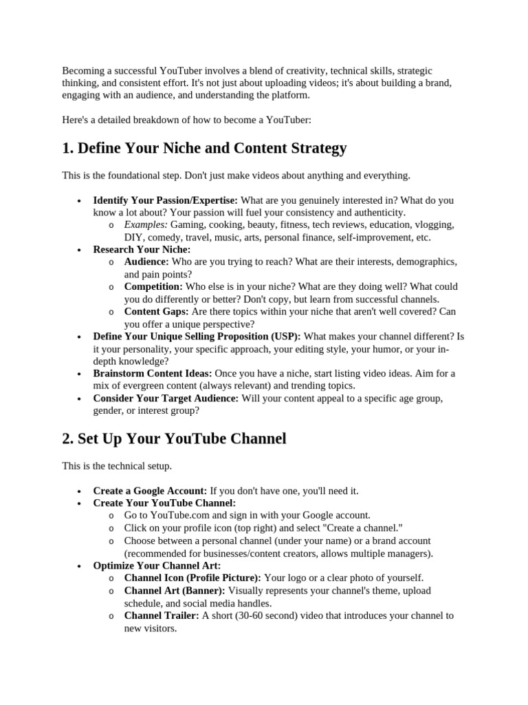 How to Become a Successful YouTuber | PDF | You Tube | Mass Media