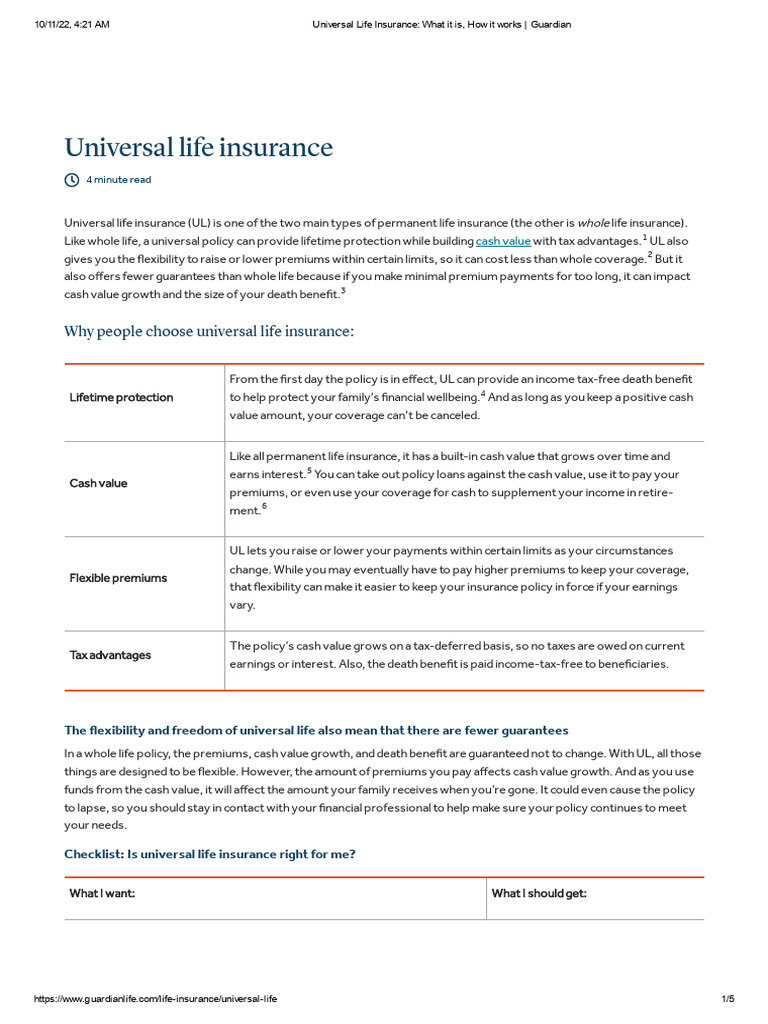 Understanding Universal Life Insurance | PDF | Life Insurance | Insurance