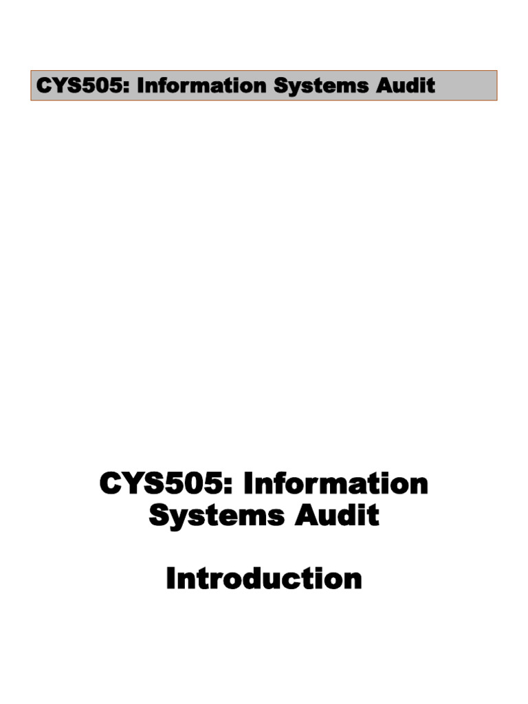 Information Systems Audit Overview | PDF | Audit | Information Security