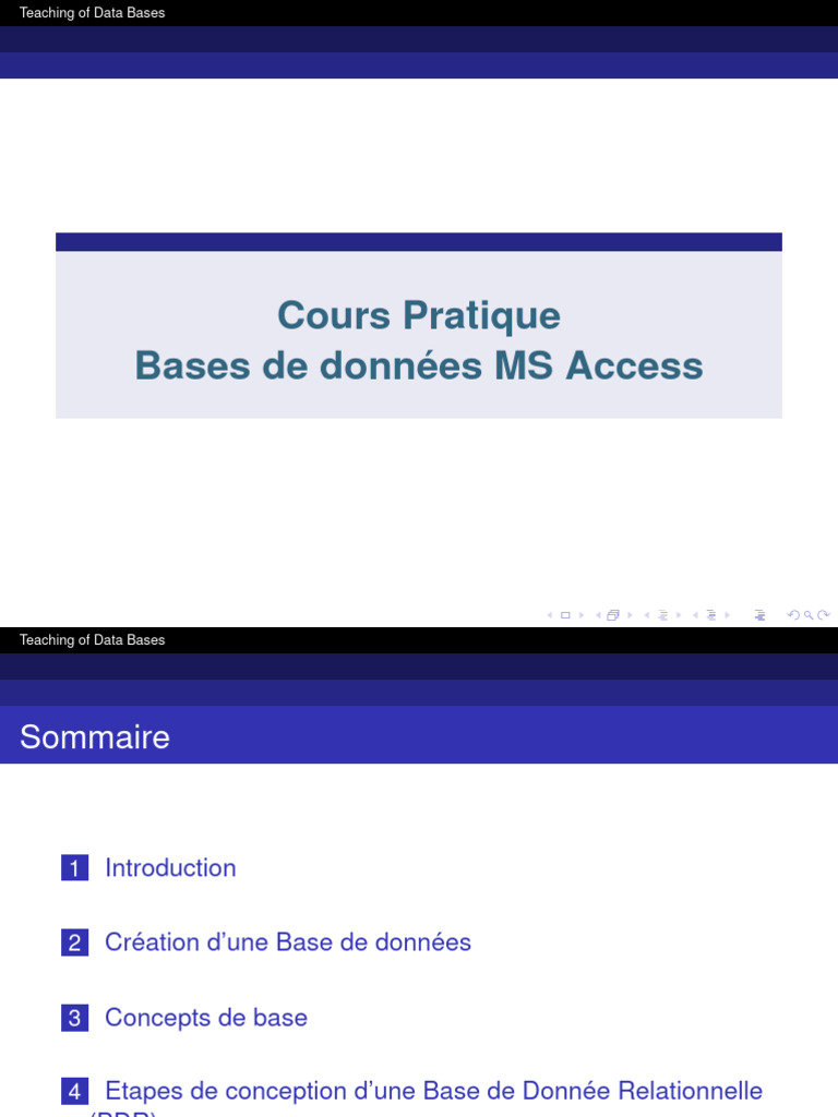 Cours Pratique sur MS Access | PDF | Microsoft Access | Bases de données