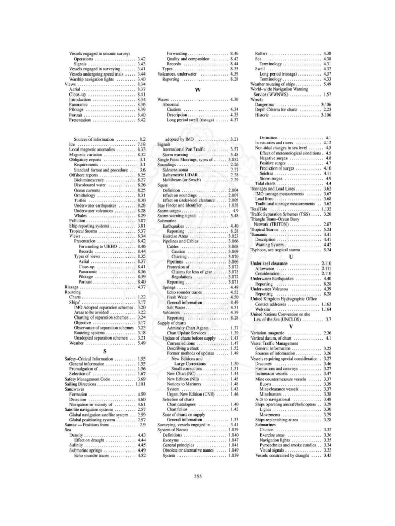Mariners Handbook - Index | PDF
