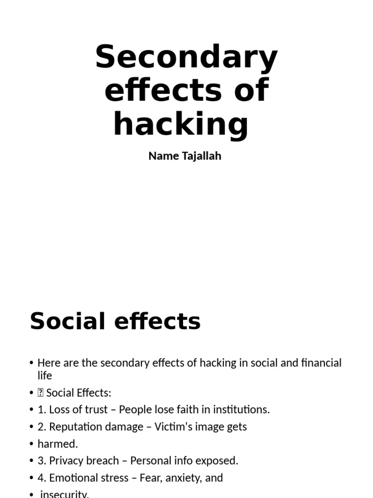 Social and Financial Effects of Hacking | PDF