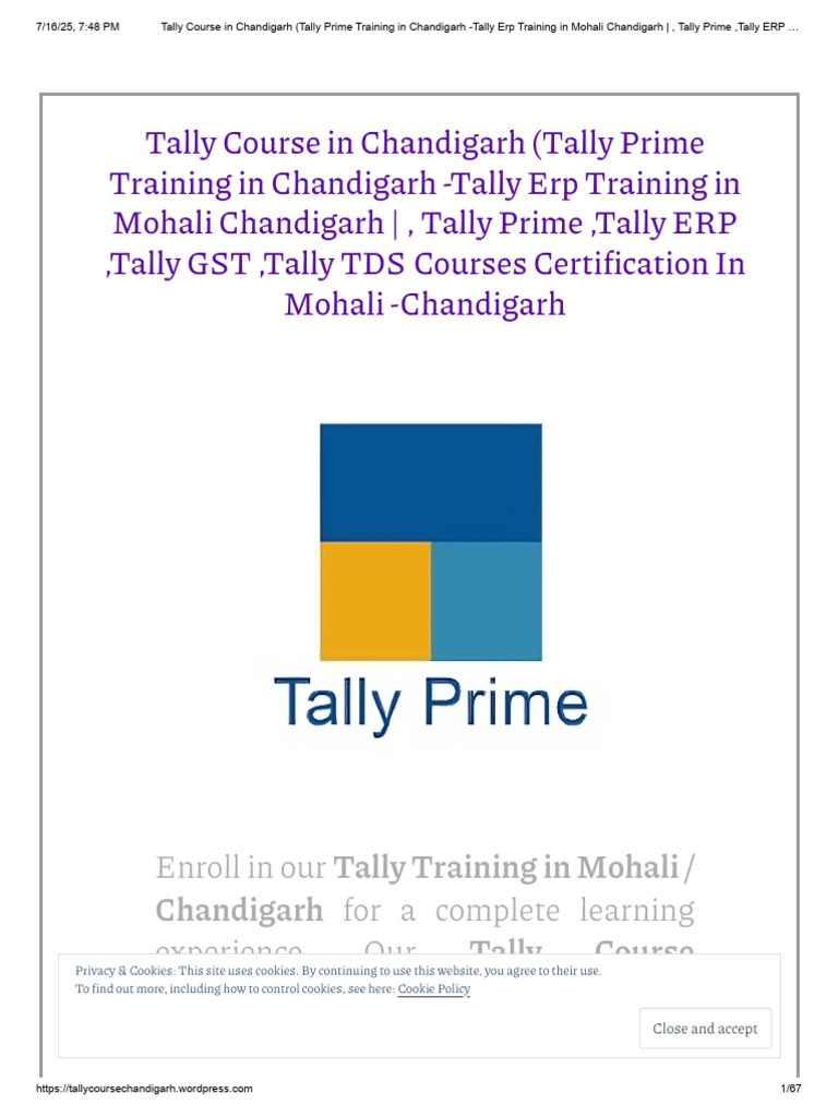 Tally Course in Chandigarh (Tally Prime Training in Chandigarh - Tally ...