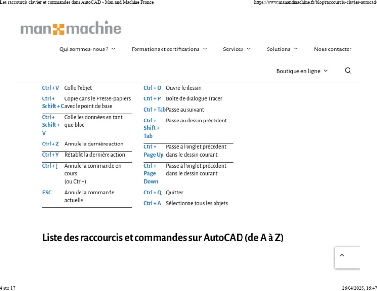 Raccourcis AutoCAD essentiels en France | PDF | PC compatibles IBM ...