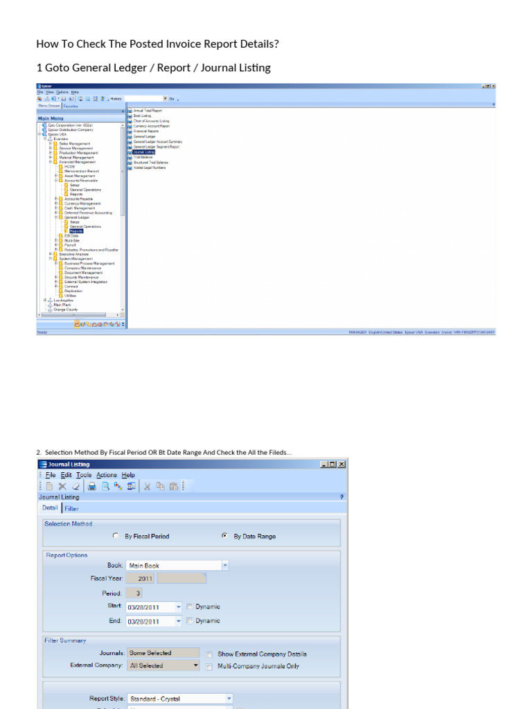 How To Check The Posted Invoice Report Details | PDF