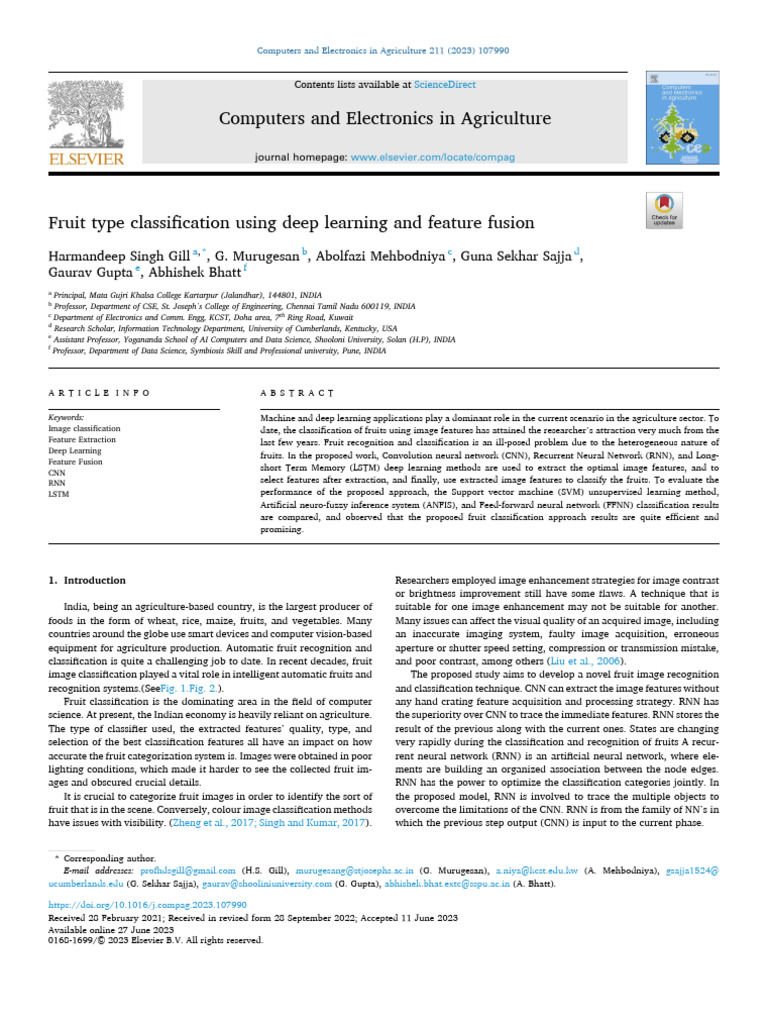 Deep Learning for Fruit Classification | PDF | Deep Learning ...
