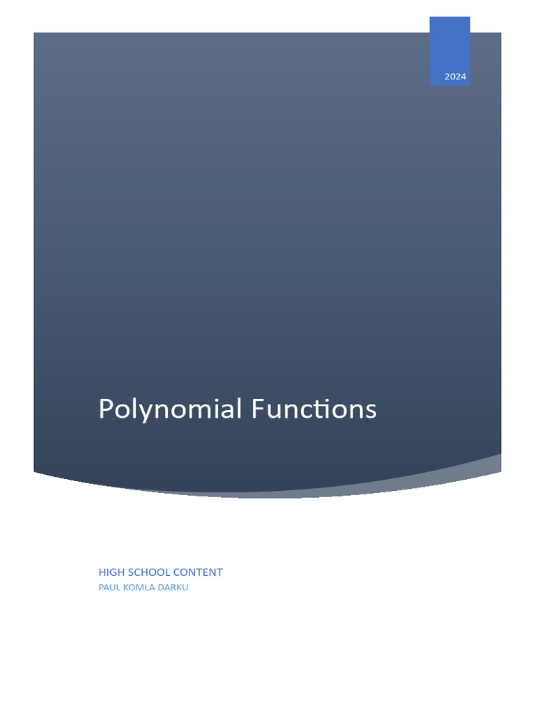 Understanding Polynomial Functions | PDF | Polynomial | Quadratic Equation