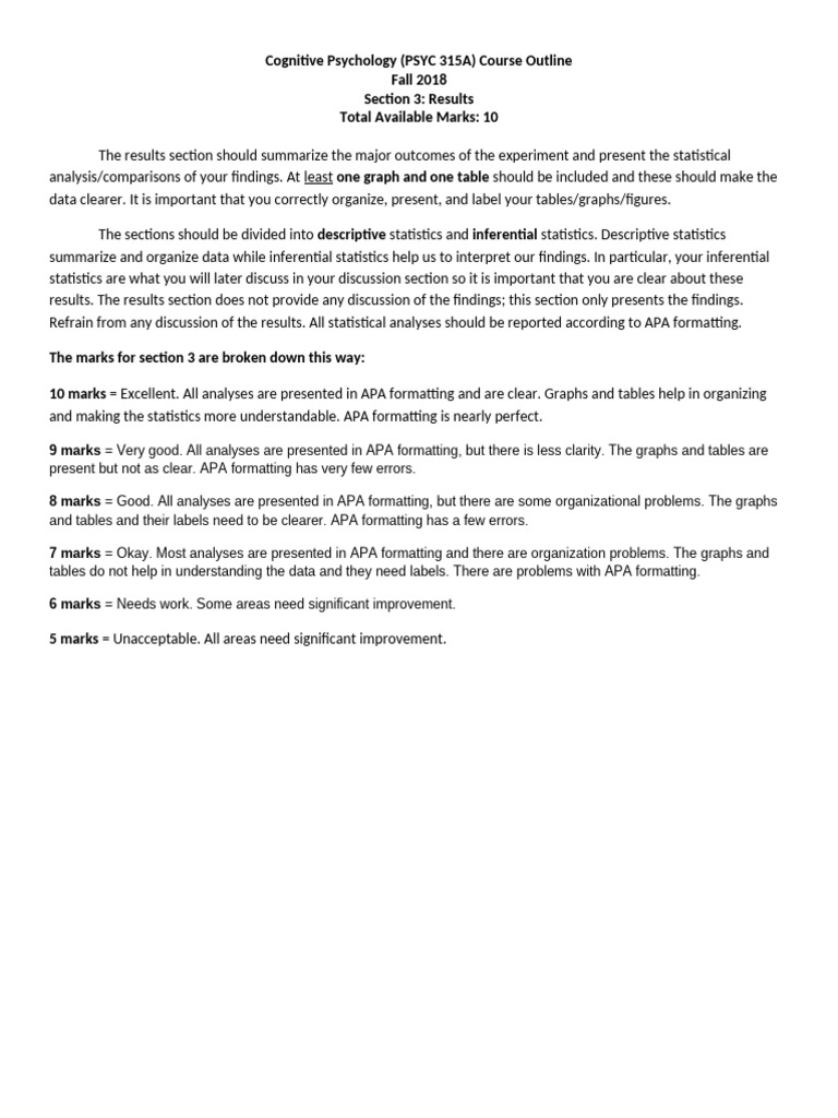 PSYC315 Lab Report Rubric | PDF