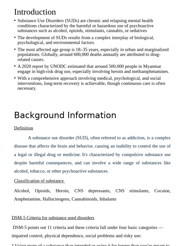 Understanding Substance Use Disorders | PDF | Substance Use Disorder ...