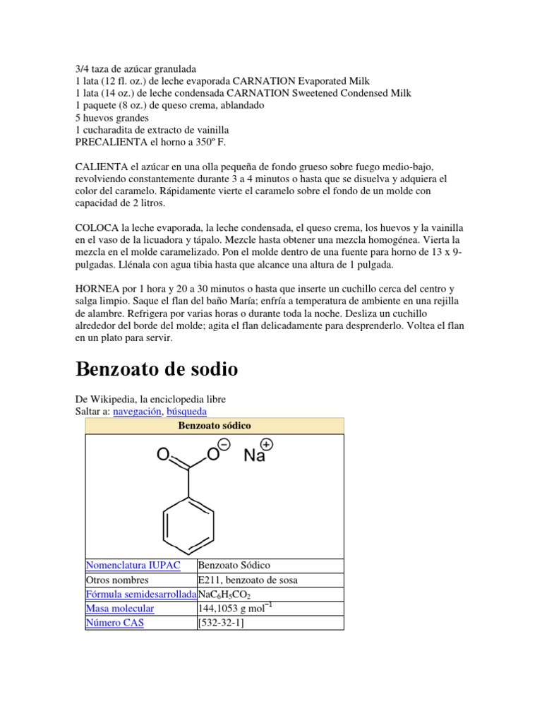 Benzoato de Sodio Sugar Nutrition