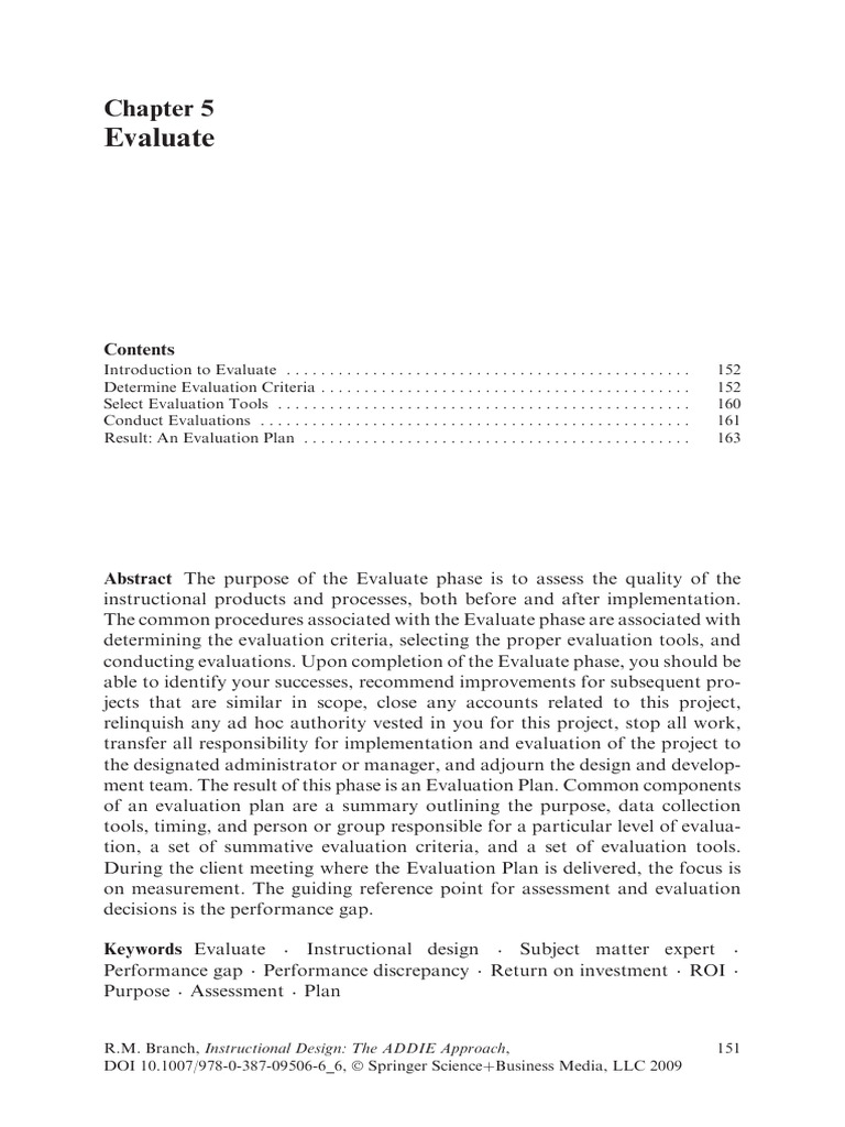 Evaluation in Instructional Design | PDF | Instructional Design ...