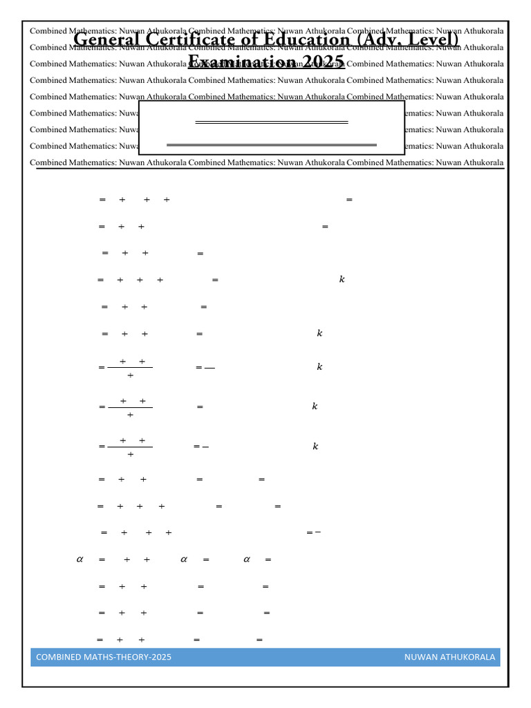 Combined Maths Theory 2025 Guide | PDF | Chess Openings | Chess Theory