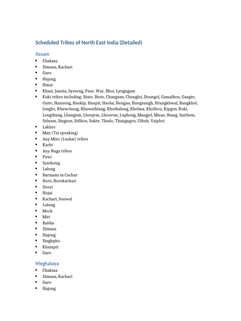 Tribes of North East India Overview | PDF | Ethnic Groups | Social ...