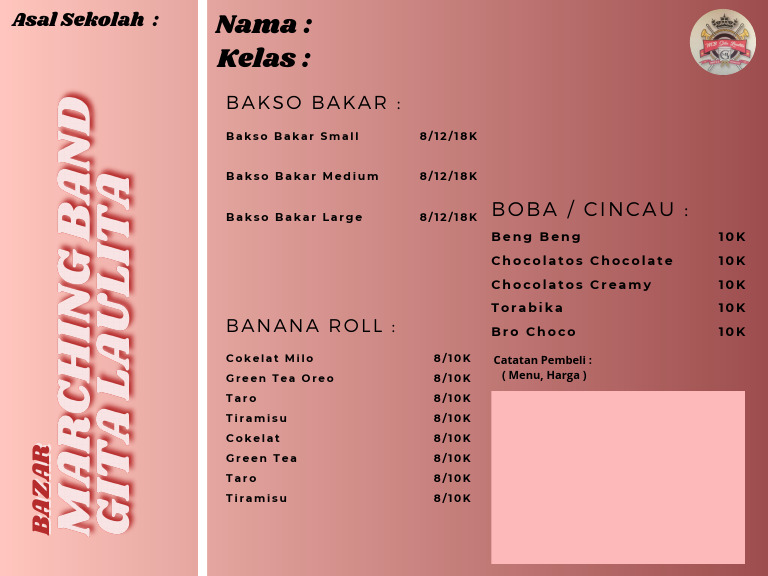 Bazar Menu and Pricing Overview | PDF