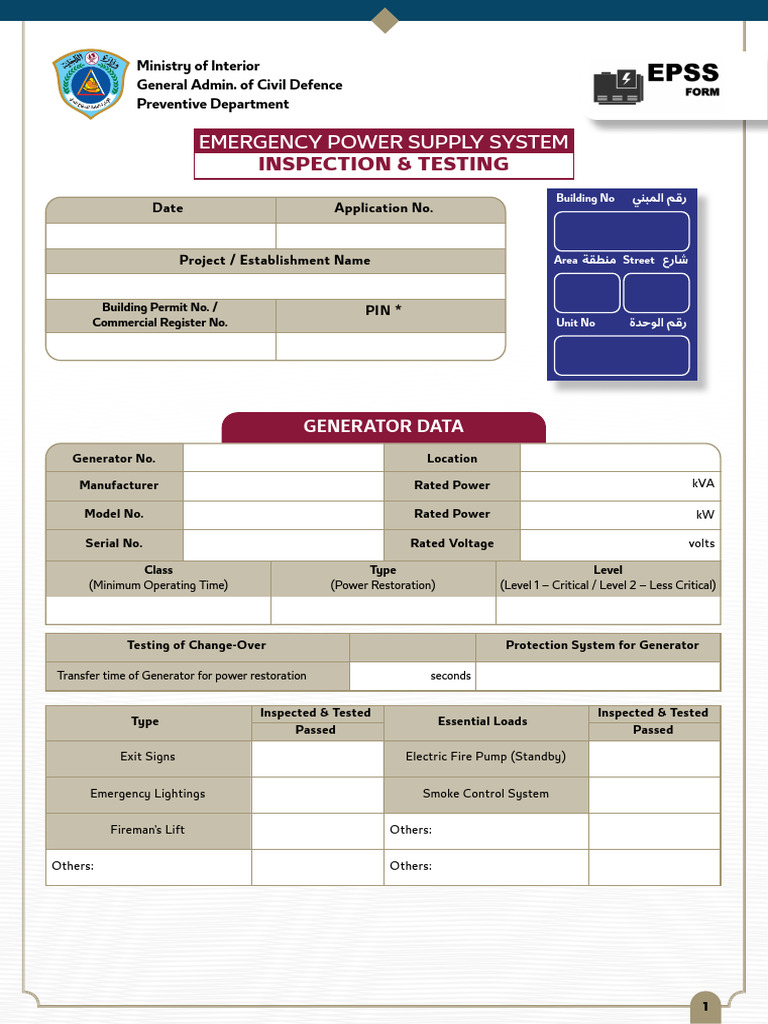 Generator Inspection & Testing Form | PDF | Electrical Engineering ...