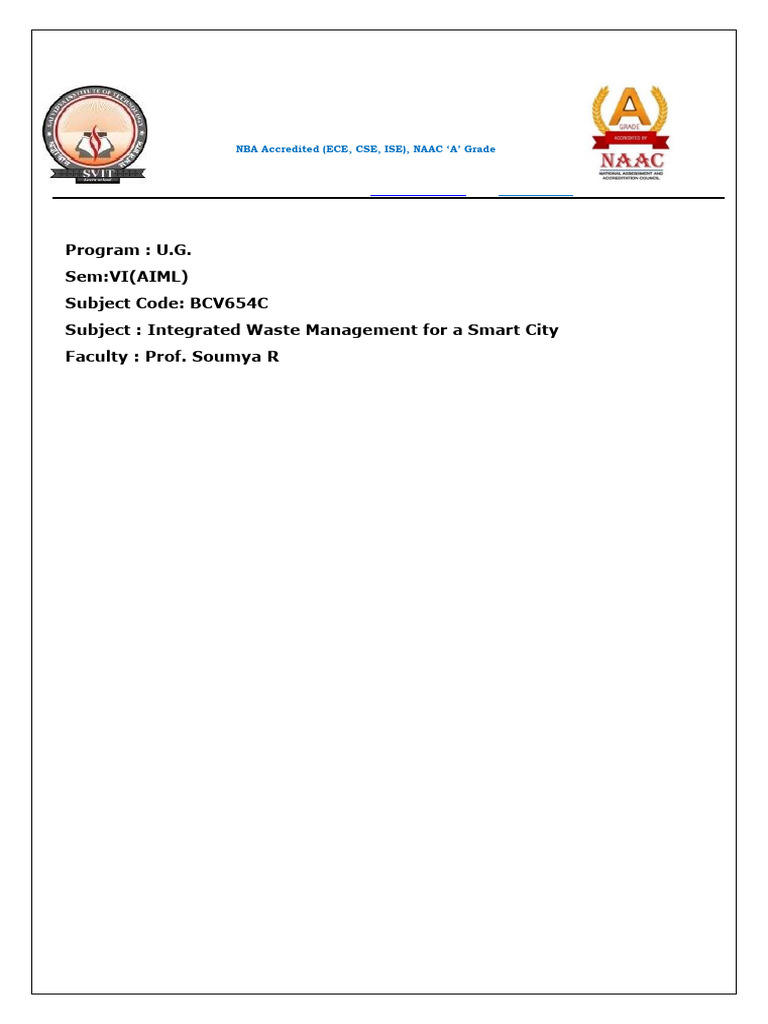 Integrated Waste Management For A Smart City (Module 4) | PDF | Waste ...