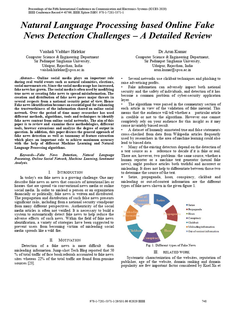 Online Fake News Detection Review | PDF | Support Vector Machine ...