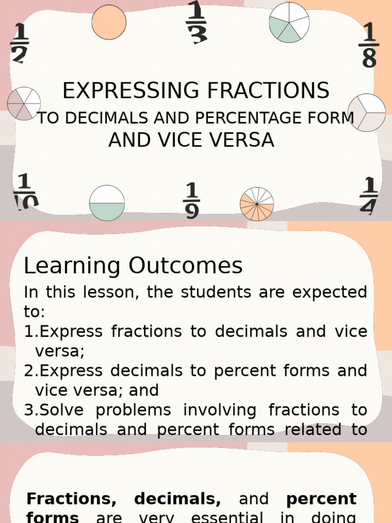 Week 3-BUSMAT-Decimal To Fraction, Vice Versa | PDF